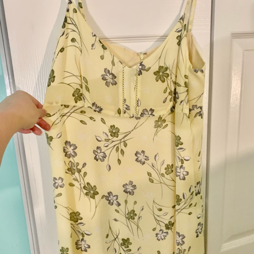American Eagle Outfitters Y2K Vintage Cream Yellow Spaghetti Strap Maxi Dress